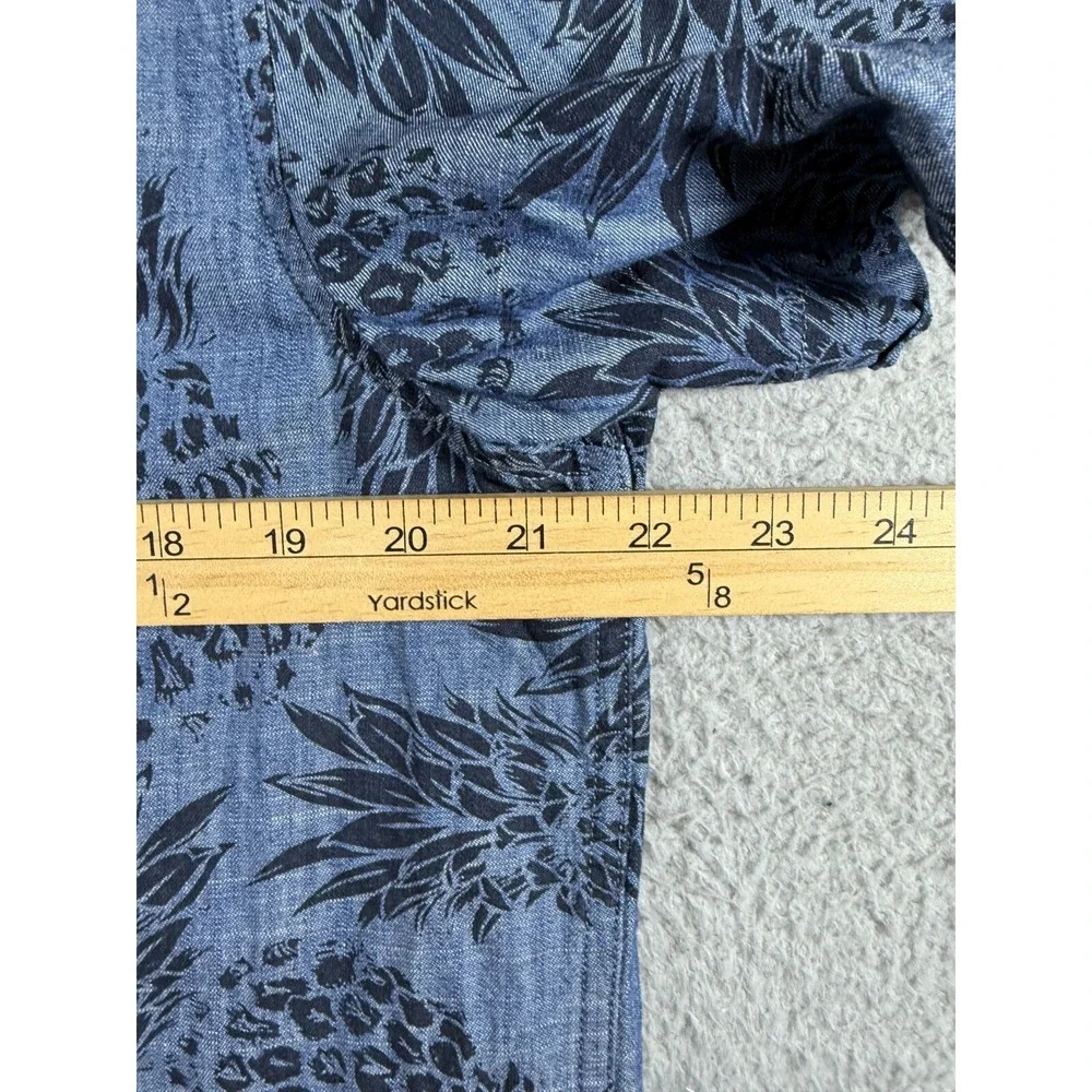 NEW Banana Republic Pineapple Print short sleeve button slim fit shirt Mens L